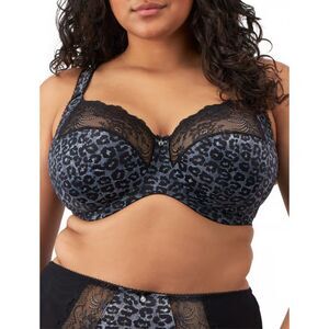 Elomi NWT Morgan Stretch Lace Banded Underwire Full Figure Bra Snow Leopard 44G